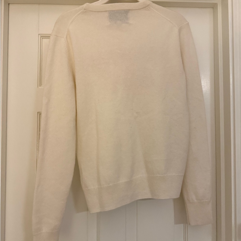 Charming Lingua Franca Cream Sweater with Pink and Blue Embroidery - Picture 3 of 3